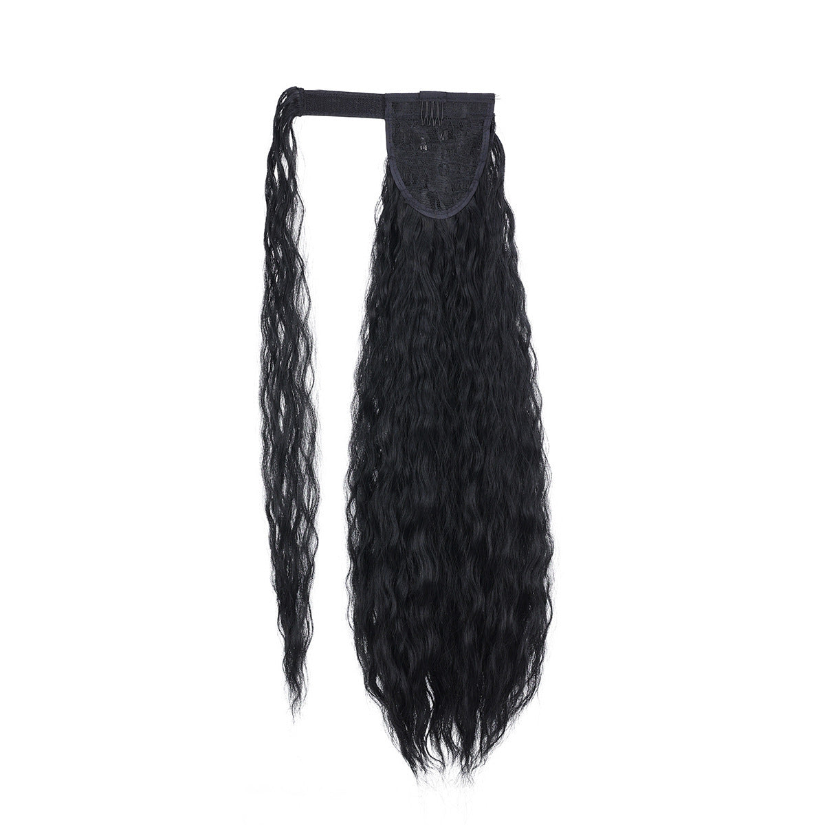 Wig Women's Ponytail Long Curly Hair Corn Stigma Water Ripple Hot Foreign Trade Velcro Invisible Seamless Strap High Ponytail
