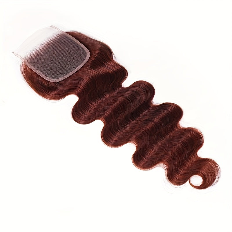 Nadula 12A Reddish Brown Body Wave Human Hair Weave 3 Bundles with 4x4 lace closure, Brazilian Remy Hair Ombre Balayage Human Hair Extension FB30 Highlight Color