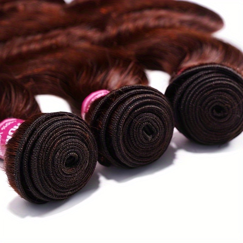 Nadula 12A Reddish Brown Body Wave Human Hair Weave 3 Bundles with 4x4 lace closure, Brazilian Remy Hair Ombre Balayage Human Hair Extension FB30 Highlight Color