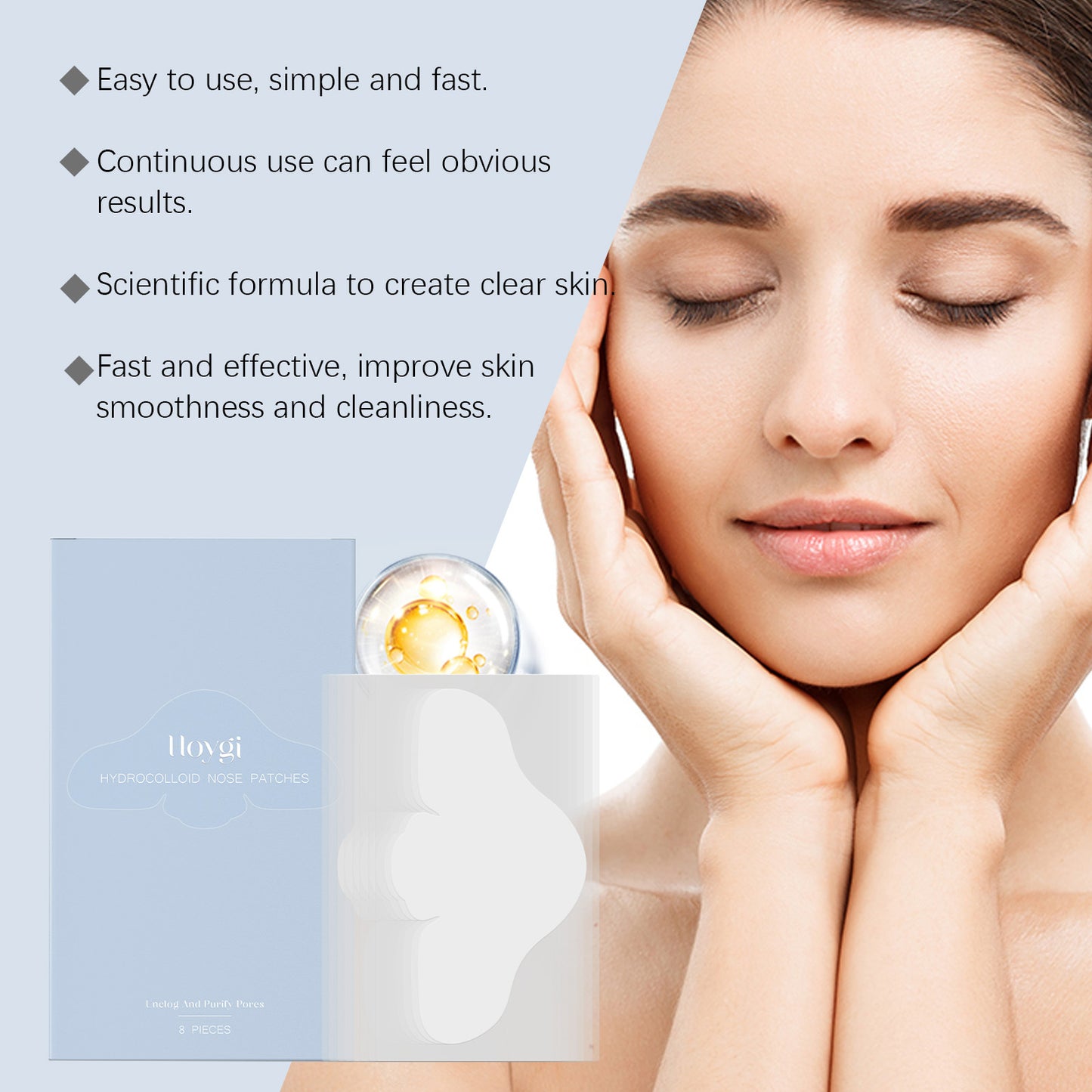 Hoygi Salicylic Acid Nose Care Patch Gently Cleanses The Skin, Oily Blackheads, Pimples, Fine Pores, And No Tightness