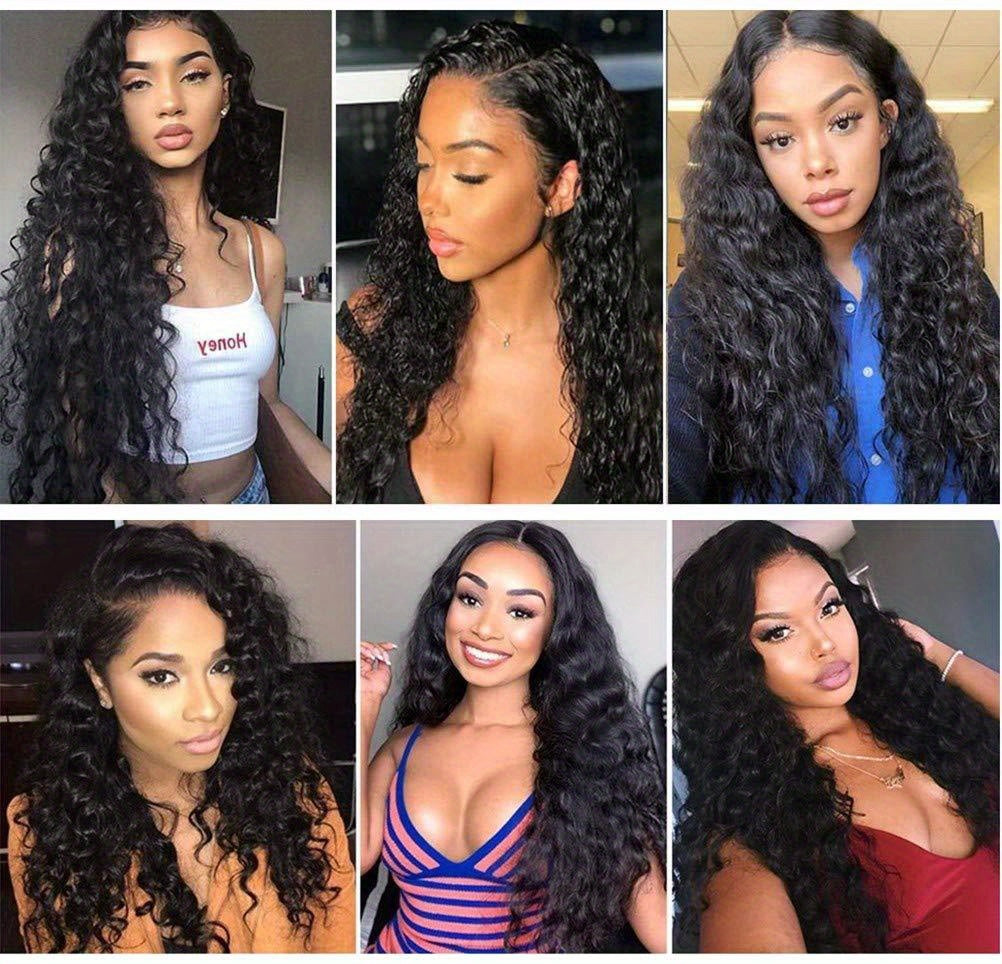 13x4 Water Wave Lace Front Wigs Human Hair Wigs For Women HD Human Hair Lace Front Wigs Pre Plucked With Baby Hair Wet And Wavy Brazilian Virgin Curly Lace Frontal Wigs 180% Density