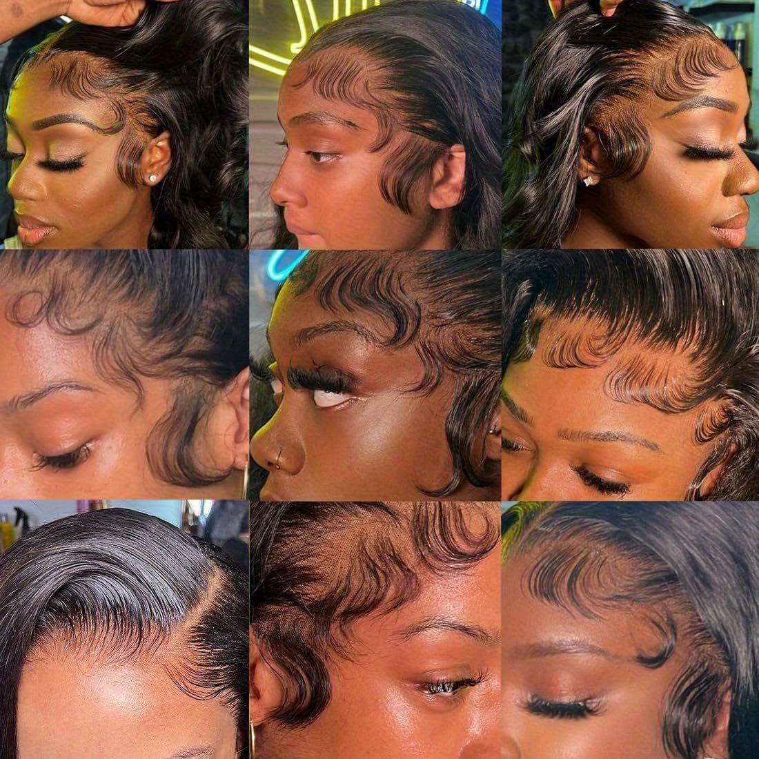 13x4 Body Wave HD Lace Front Wigs Human Hair Pre Plucked 200% Density Body Wave Lace Front Wigs Human Hair For Women With Baby Hair Natural Black