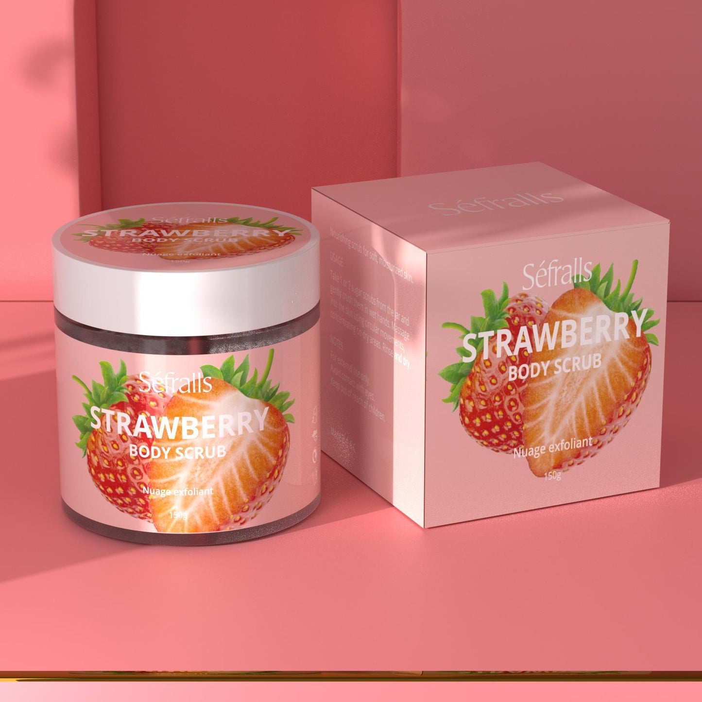 Safera Strawberry Body Scrub Exfoliates, Moisturizes, Nourishes And Cleanses The Skin