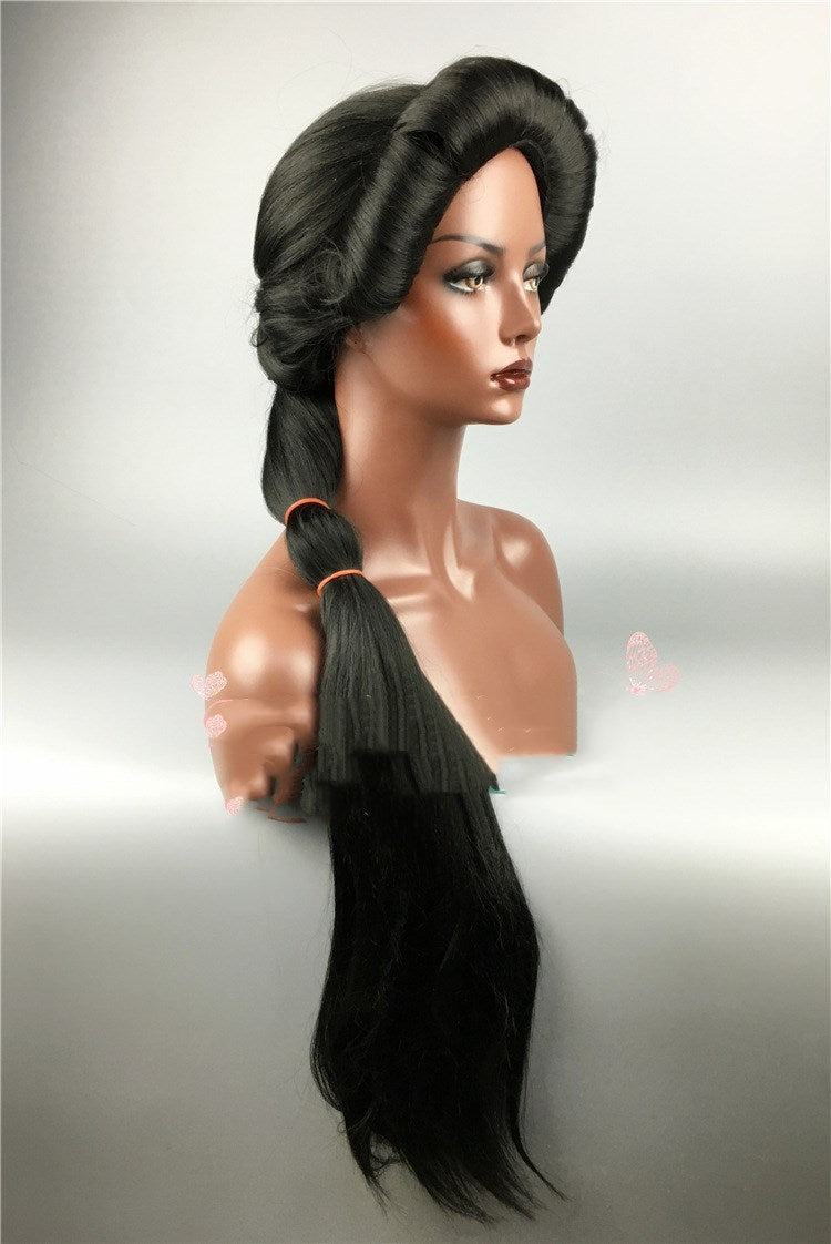 Black fluffy long braid