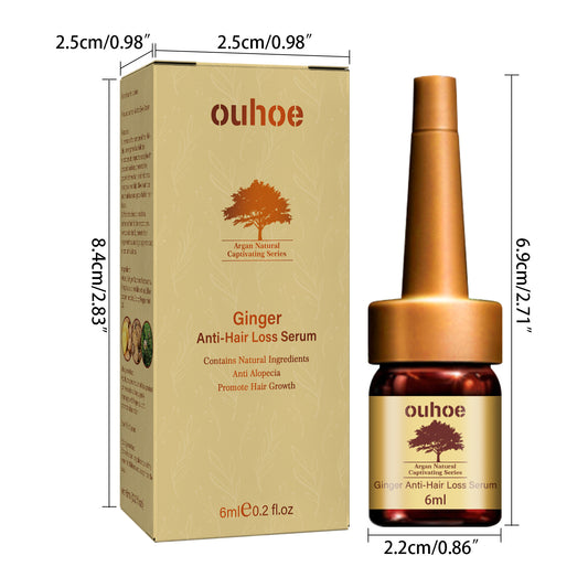 OUHOE Ginger Hair Growth Serum Moisturizing, Nourishing, Strengthening, Repairing Hair Follicle Damage, Dry Frizz Serum