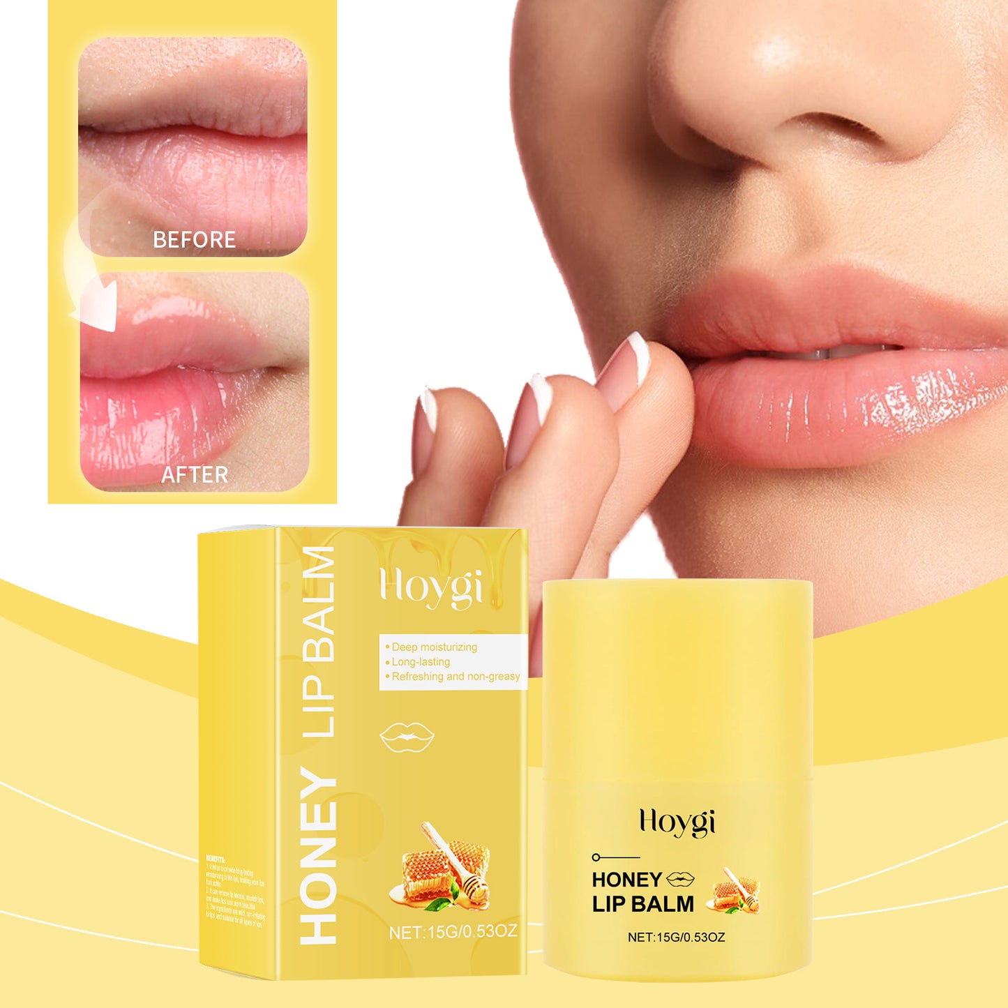 Hoygi Honey Nourishing Lip Balm Deeply Nourishes, Softens Lip Skin, Fades Lip Lines, And Prevents Chapped Lip Balm