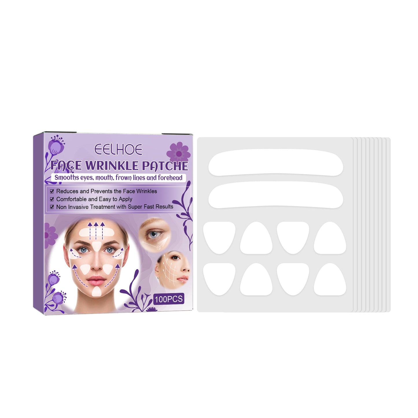 EELHOE Facial Wrinkle Patch, Droop Decree Line Lift Facial Skin Tightens Mouth Line Cheek Patch