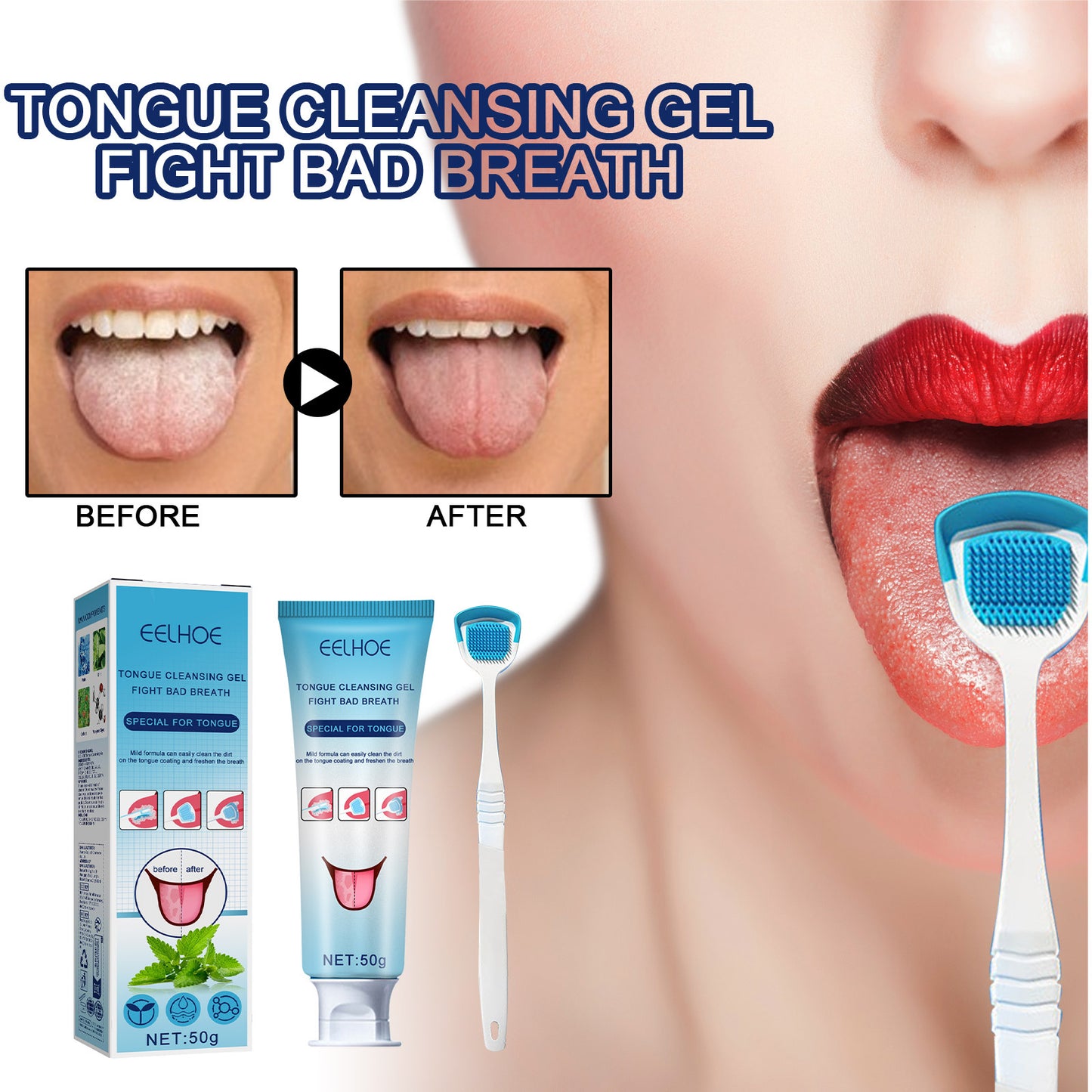 Oral Cleaning And Care Odor Removal Gel With Brush