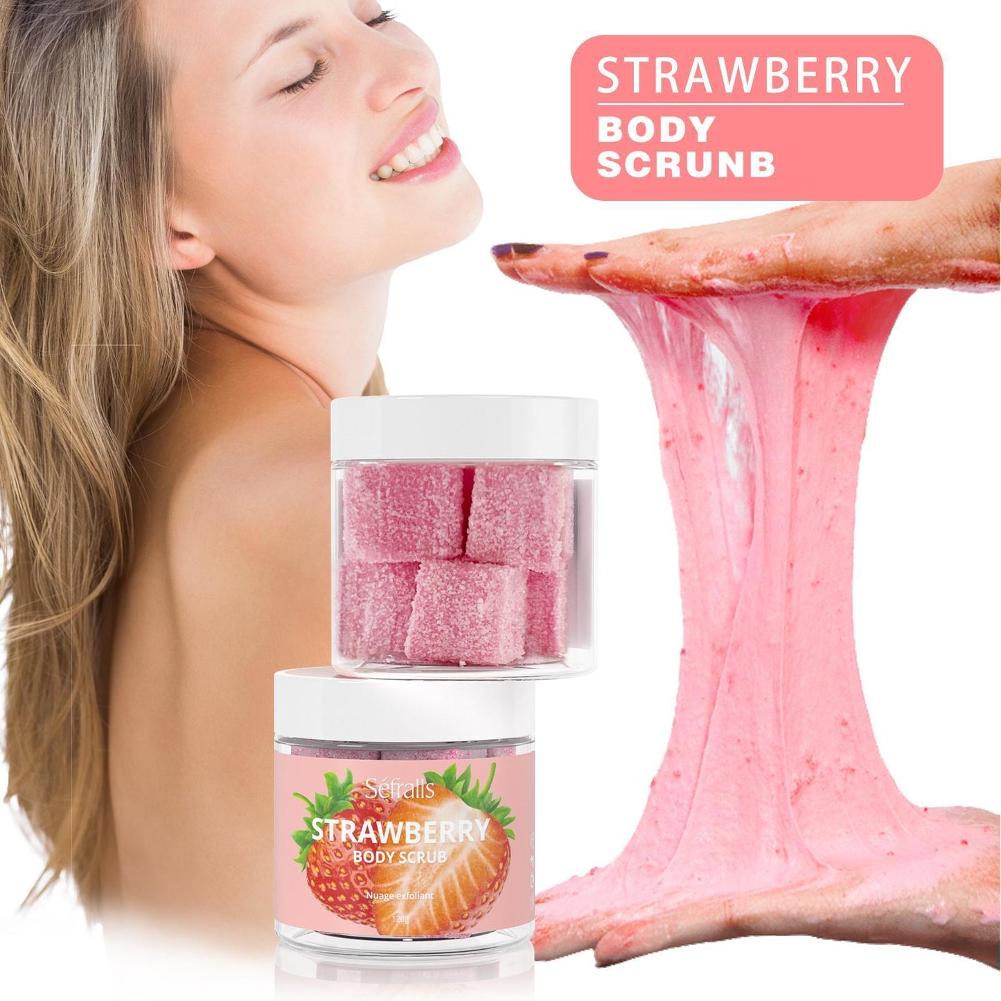 Safera Strawberry Body Scrub Exfoliates, Moisturizes, Nourishes And Cleanses The Skin