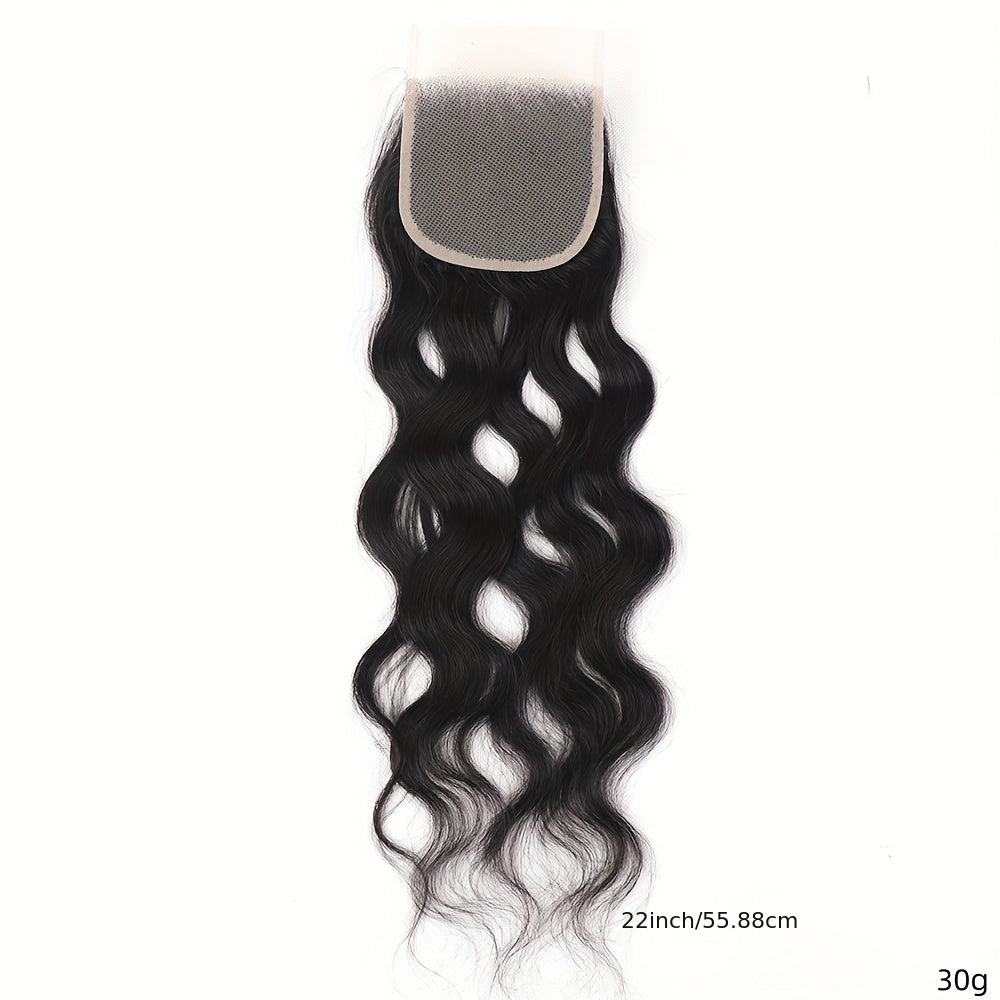 Brazilian Natural Wave Bundles With Closure Human Hair 4 Bundles With 4x4 HD Lace Closure Natural Color Human Hair Extensions With Closure Free Part