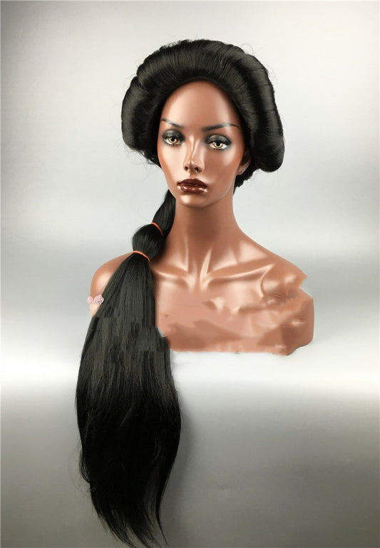 Black fluffy long braid