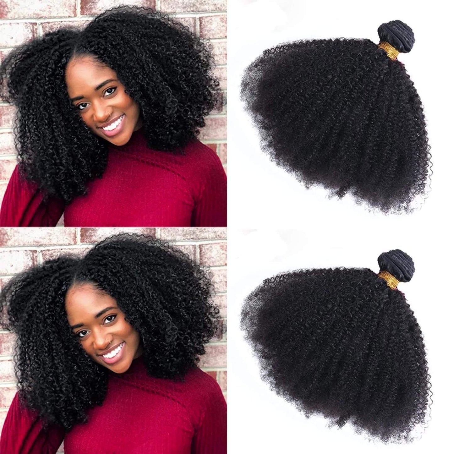 Brazilian Afro Kinky Curly Hair Weave 10A virgin 100% Natural Remy Human Hair Bundles Extension 3B 3C Hair Products