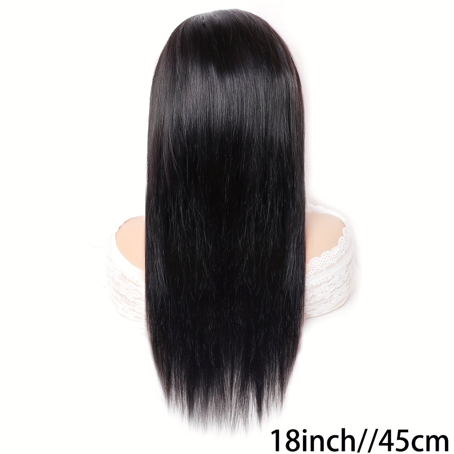 Wig With Bangs Straight Human Hair Wigs For Brazilian Women 200% Density Natural Color Full Machine Made Wigs Glueless Wig 100% Human Hair