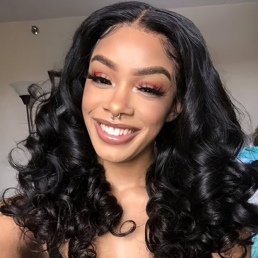 2 Pcs Human Hair Loose Wave Bundles Brazilian 100% Unprocessed Virgin Hair Weave Bundles For Women Loose Wave Human Hair Bundles Natural Color