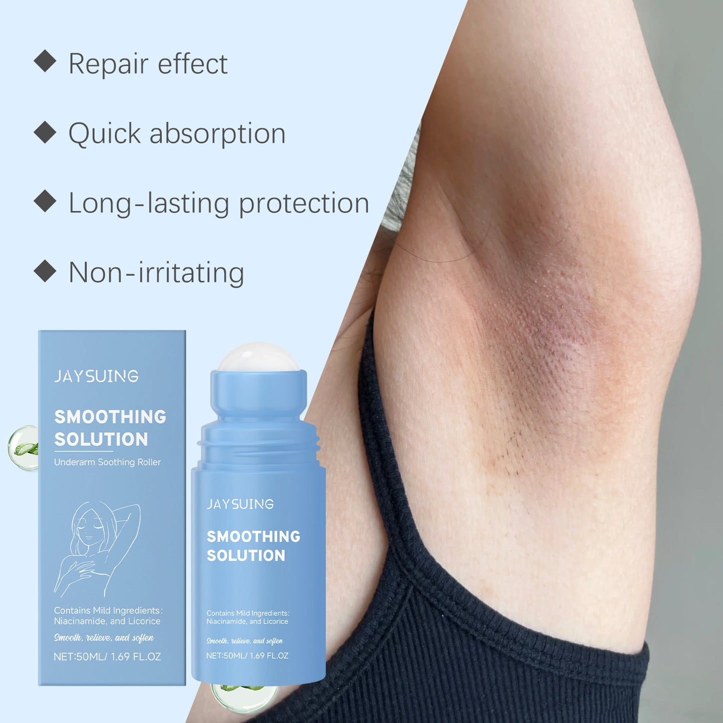 Jaysuing Underarm Soothing Roll-On Gently Cleanses The Armpits, Moisturizes And Soothes The Skin Serum