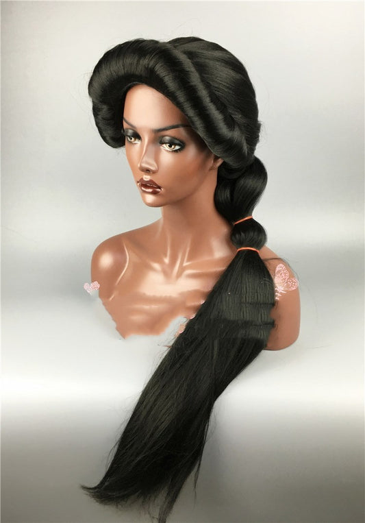 Black fluffy long braid
