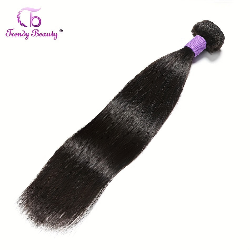 Brazilian Straight Human Hair Bundles 100% Virgin Human Hair Can Be Dyed Can Be Bleached Double Weft Unprocessed Straight Extensions Natural Black Color For Women