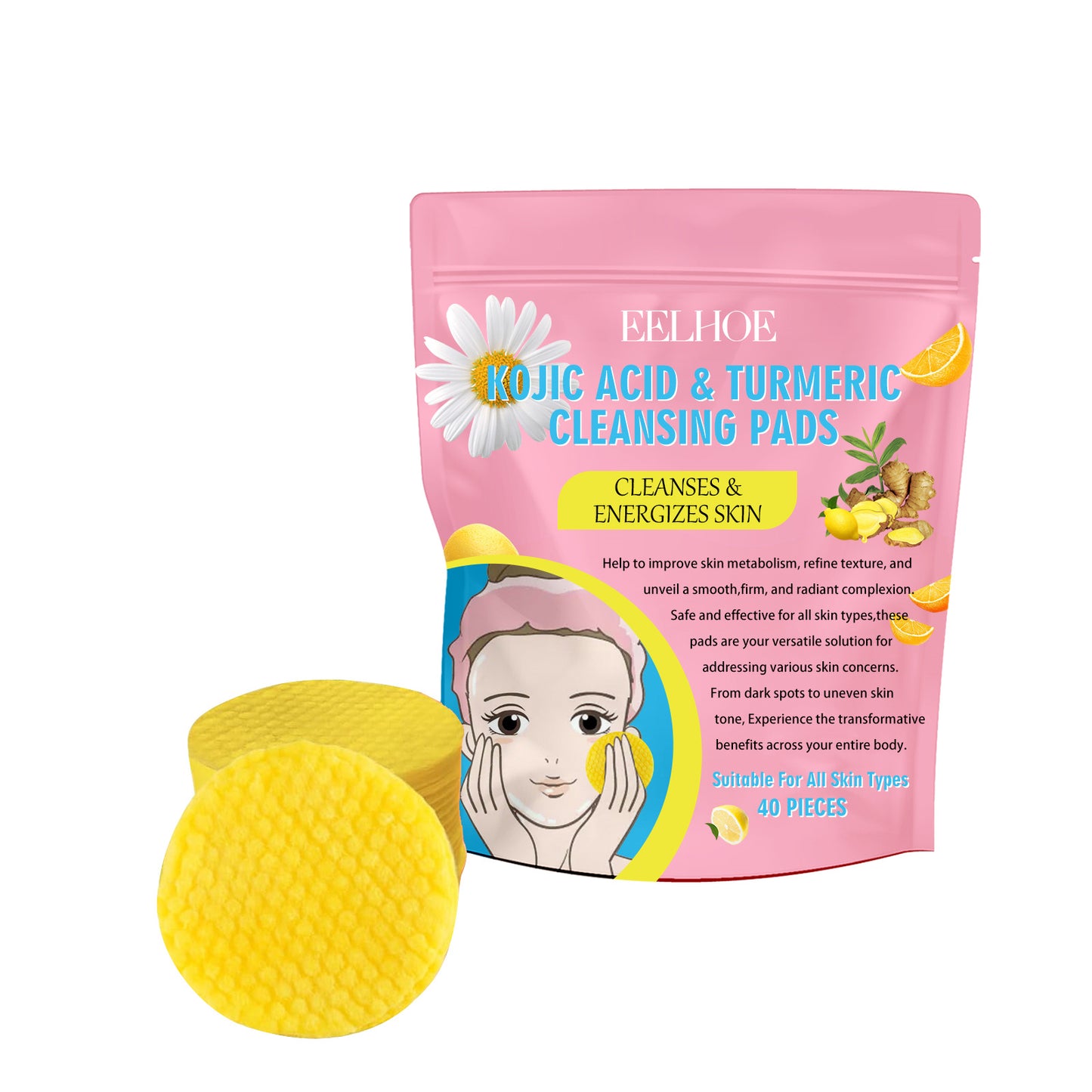 Cleansing And Skincare Turmeric Kojic Acid Cleansing Pad