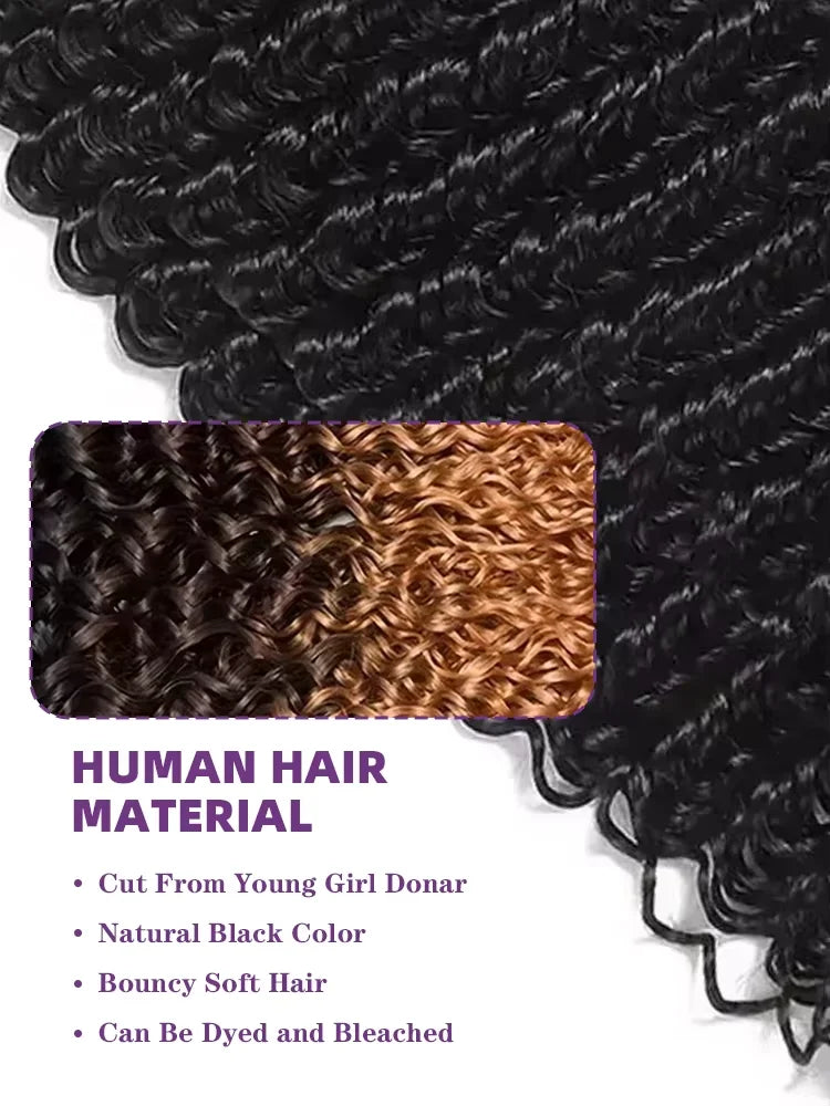 30 32 34 Inch Deep Wave Human Hair Bundles Remy Curly Human Hair Bundles 100% Human Hair Water Wave Extensions 2 3 4 Bundles