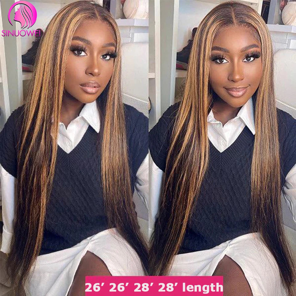 P4 27 Highlight Bundles With Frontal Brazilian Straight Bundles With Closure 4x4 Remy Human Hair Weave Bundles With Closure