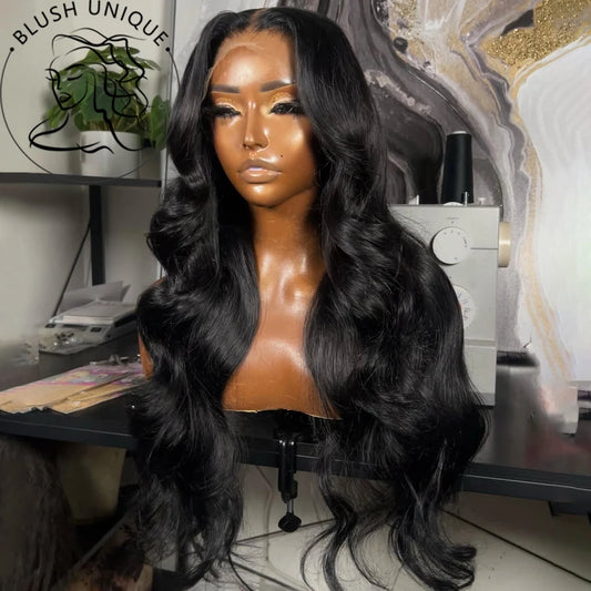 30 Inch 13x6 Body Wave Lace Front Wigs Pre Plucked Synthetic HD Lace Front Wig 180% Density Frontal Glueless Wigs with Baby Hair
