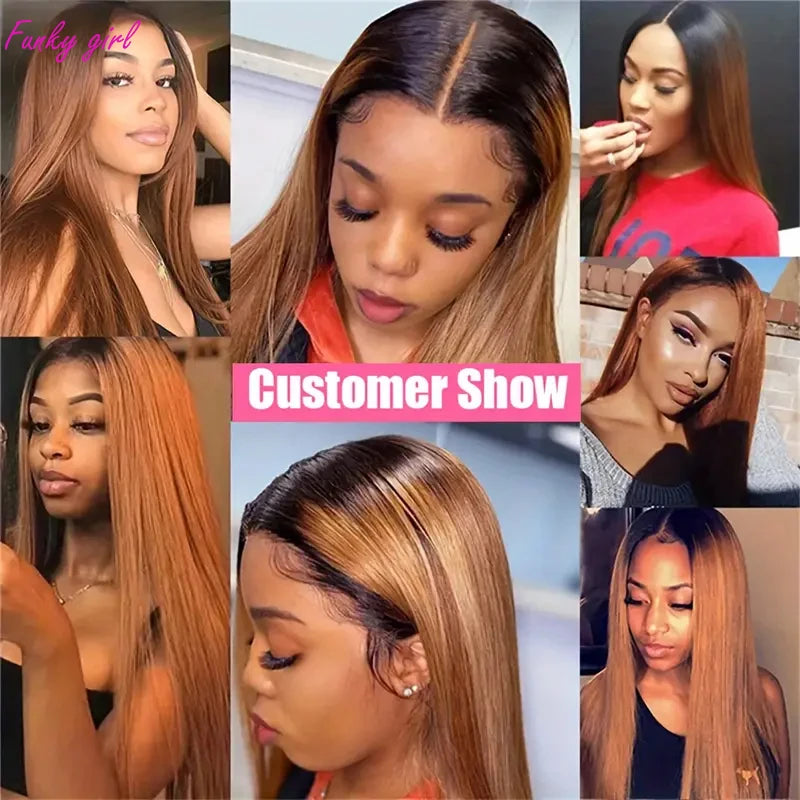 Human Hair Bundles Ombre Colored Bundles 10A Grade Bone Straight 100% Brazilian Human Hair 1/3/4 Pcs 32inches Hair Extensions