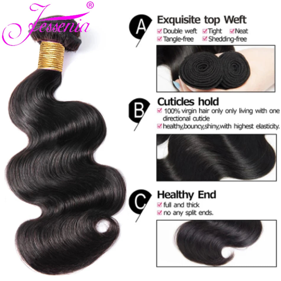 Indian Body Wave Raw Hair Bundles Short Loose Body Human Hair Weaving 3Bundles Deal 100% Virgin tissage Hair Extensions Onsale