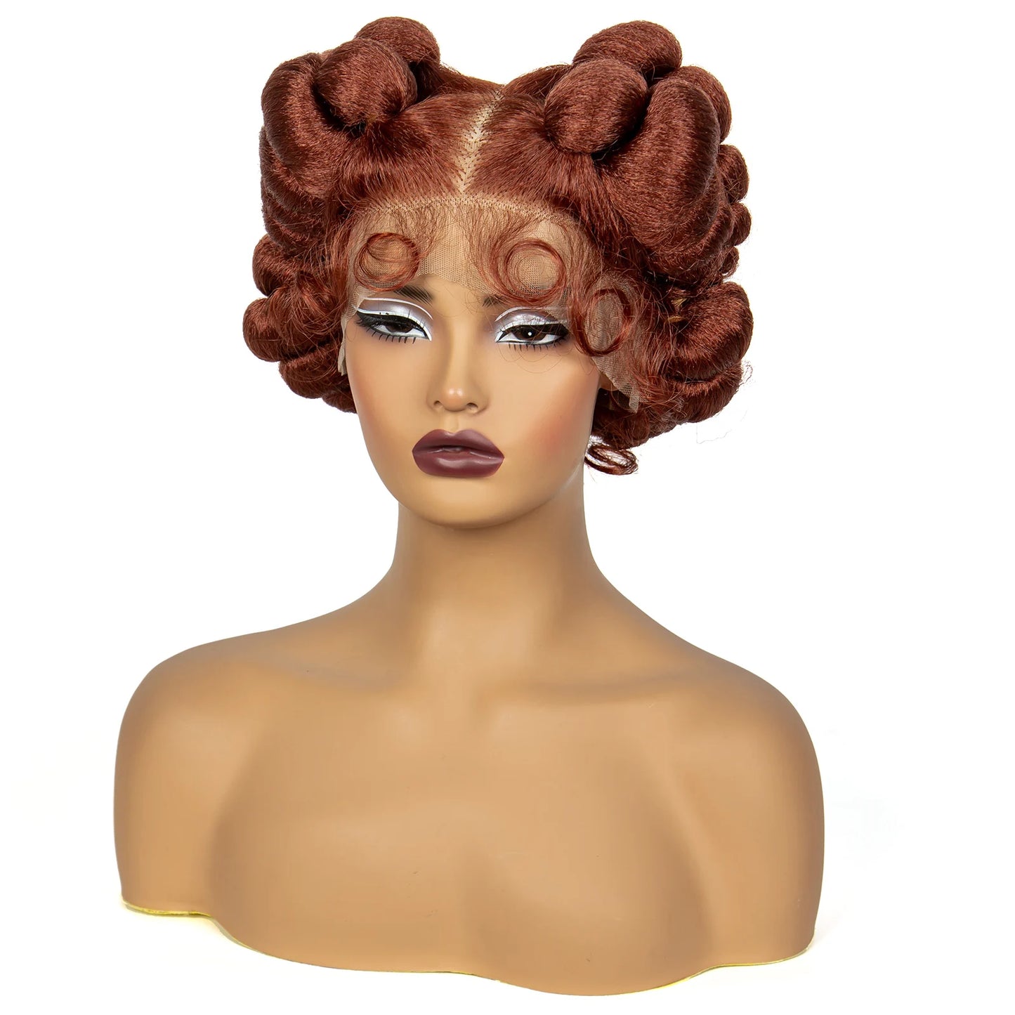 Synthetic Full Lace Handmade Bantu Braided Wigs Short Cute Natural Braided Lace Wigs For Black Women Knotless Braids Wigs