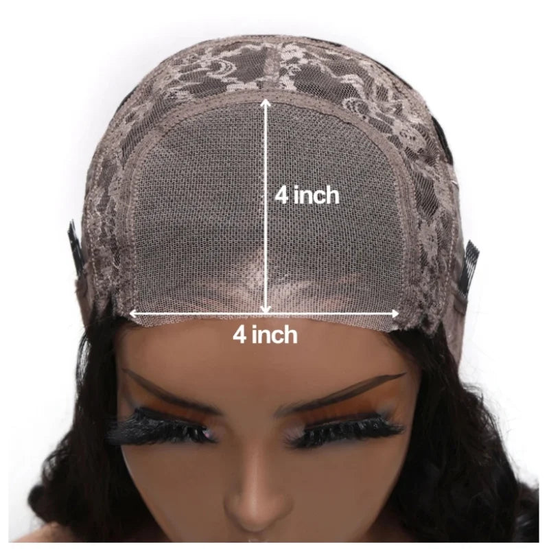 Right partial body wave wig Human wig eal hair Brown pick-dyed suitable for black women Easy to wear Glue-free transparent wig S