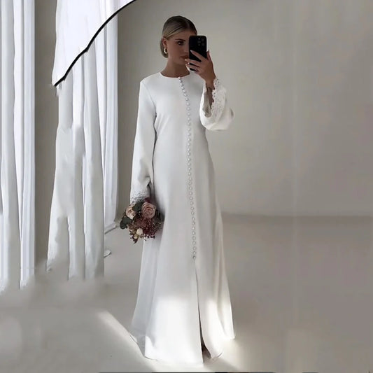 Satin Strapless Wedding Dresses Elegant Sext Slit Bridal Gown for Bride Civil Bride Dress Mermaid Wedding Party Dress Women