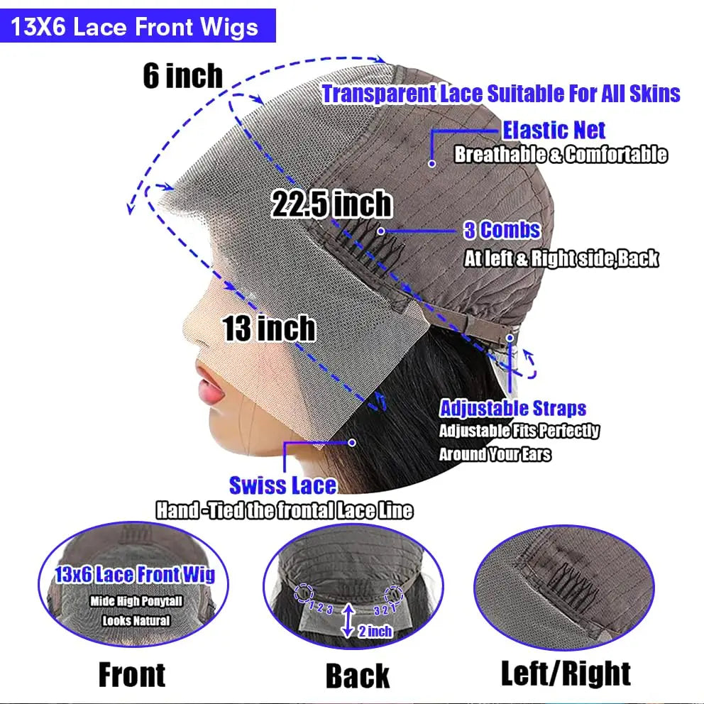 30 Inch 13x6 Body Wave Lace Front Wigs Pre Plucked Synthetic HD Lace Front Wig 180% Density Frontal Glueless Wigs with Baby Hair