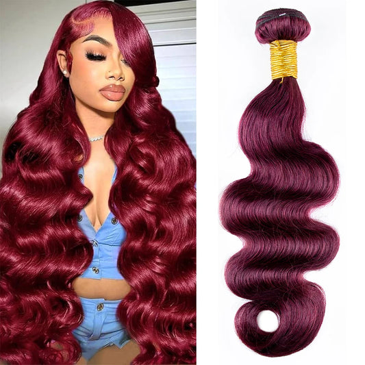Wine Red #99J Remy Human Hair Weave 16-28 inch Long Silky Straight Unprocessed Virgin Brazilian Hair Weft Extensions for Women
