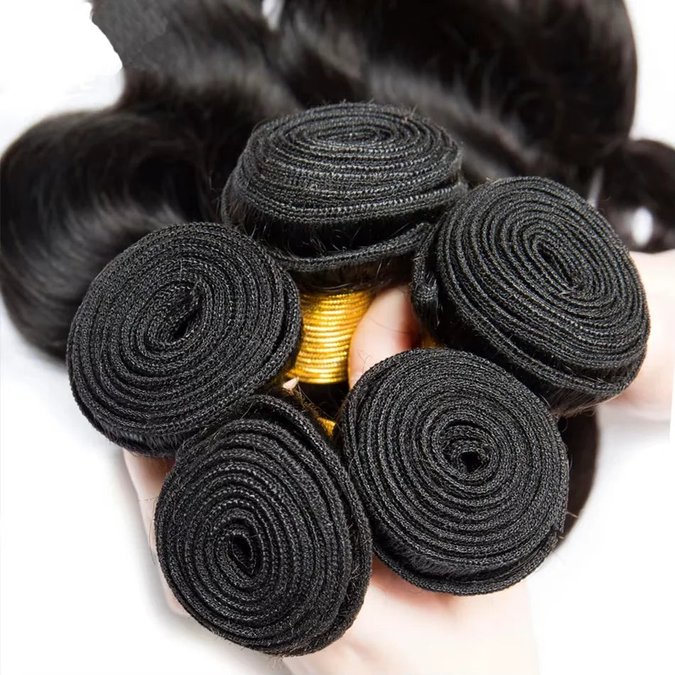 30 32 34 Inch Deep Wave Human Hair Bundles Remy Curly Human Hair Bundles 100% Human Hair Water Wave Extensions 2 3 4 Bundles