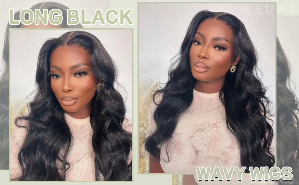 30 Inch 13x6 Body Wave Lace Front Wigs Pre Plucked Synthetic HD Lace Front Wig 180% Density Frontal Glueless Wigs with Baby Hair