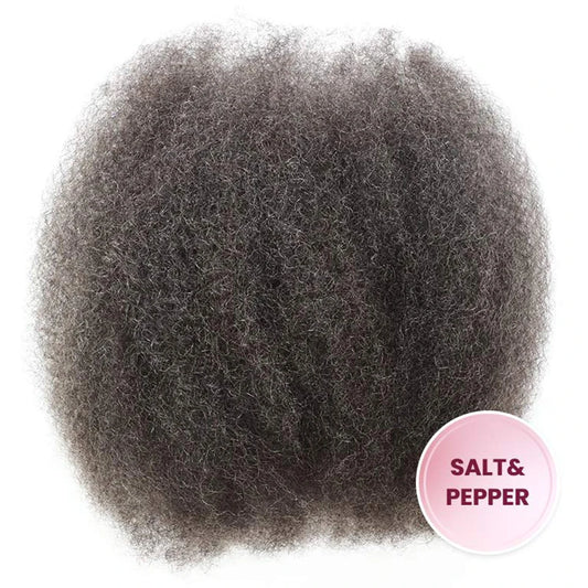 Sleek Peruvian Salt Pepper Grey Remy Hair Afro kinky Bulk Remy Bulk Hair No Attachment Human Hair For Braiding Dreadlock Hair
