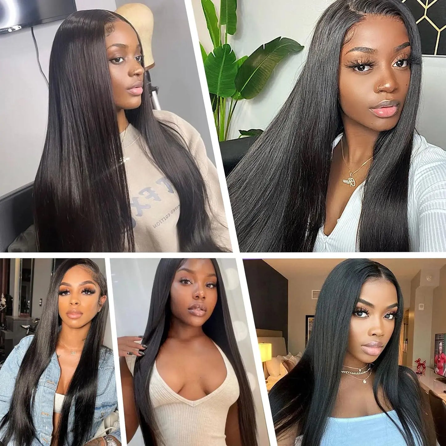Straight Human Hair Bundles with Closure 100% Unprocessed Brazilian Human Hair 3 Bundles with Frontal 4x4 Closure with Baby Hair