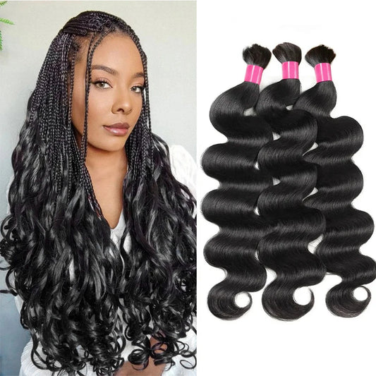 Bulk Raw Hair 100% Human Hair Body Wave Bulk Braiding Hair 100g No Weft 100% Unprocessed Remy Human Hair Extensions For Braiding