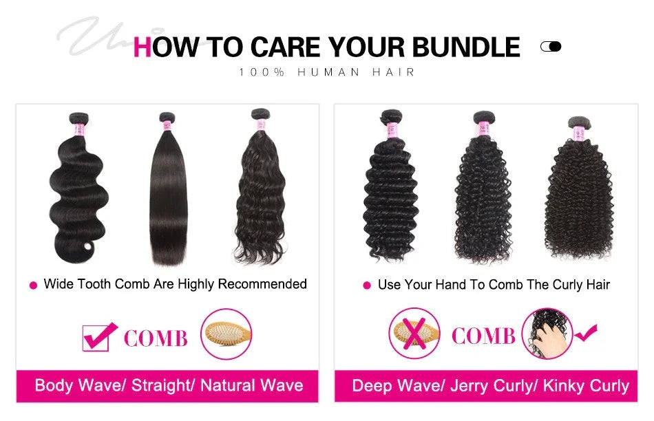 UNice Hair Water Wave 3/4 Bundles with 13x4 Lace Frontal Virgin Human Hair Bundles Can Make 250% Water Wave Lace Fro Wig