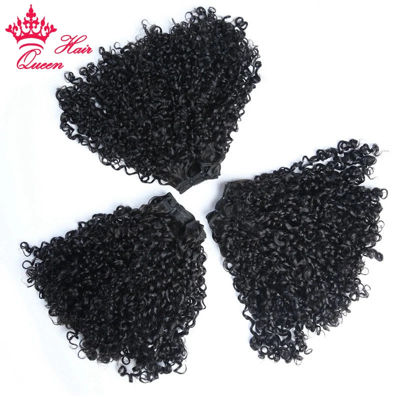 Double Drawn Pixie Curl Funmi Hair Hair Bundles Brazilian Bouncy Curly 100% Virgin Human Raw Hair Extensions Queen Hair Products
