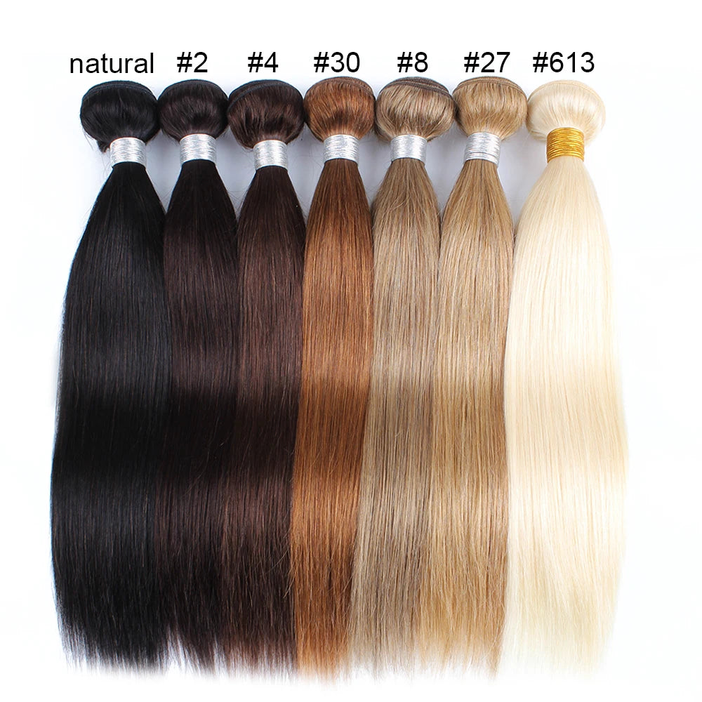 1 Bundle Black Brown Pure Colored 100% Human Hair Weave Bundles Extension 95(±5)gram Body Wave Style Remy Indian Hair Bobbi