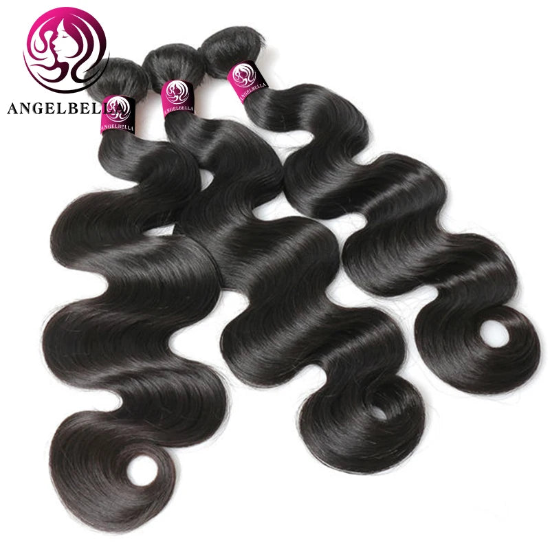 Angelbella 12 a Grade Hair Bundles Natural Black 30 Inch Body Wave Bundle 100 Raw Bermese Curly Hair Bundles