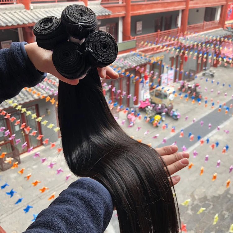 8-40 Long Inch Raw Indian Straight Hair Bundles Cuticle Aligned Virgin Hair 100 Human Wholesale Remy Hair Bundles