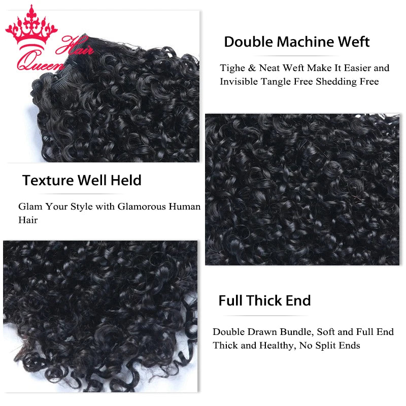 Double Drawn Pixie Curl Funmi Hair Hair Bundles Brazilian Bouncy Curly 100% Virgin Human Raw Hair Extensions Queen Hair Products