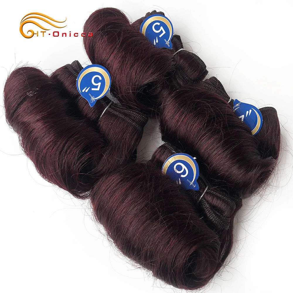 Brazilian Curly Hair 4 Bundles Double Drawn Human Hair 5 5 6 7 Inch Remy Hair Weave Bundles 1B 27 30 99J Color For Black Women