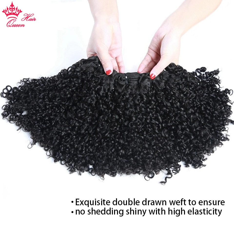 Double Drawn Pixie Curl Funmi Hair Hair Bundles Brazilian Bouncy Curly 100% Virgin Human Raw Hair Extensions Queen Hair Products