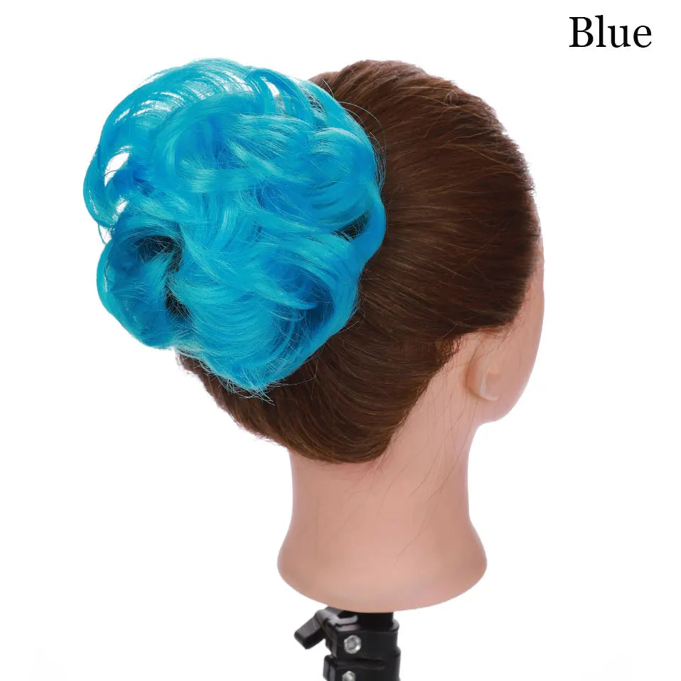 S-noilite Synthetic Elastic Band With Hair Curly Chignon Hair Women Drawstring Ponytail Hairpieces Black Brown Blonde Hairpiece