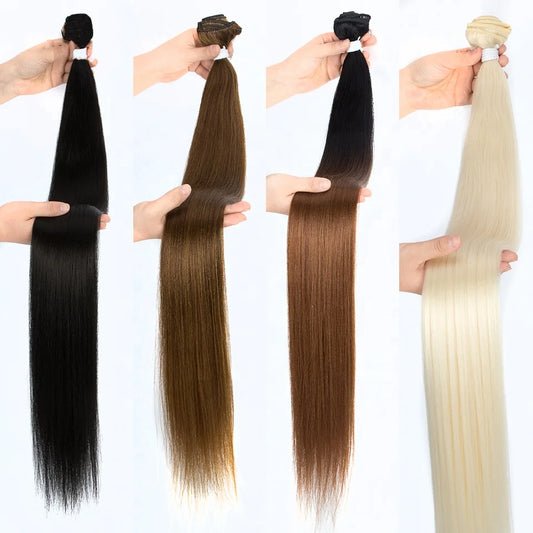 Brazilian Human Hair Hand Feel Super Soft Smooth No Tangle No Shedding Hair Bundles With Closure Synthetic Hair Extension