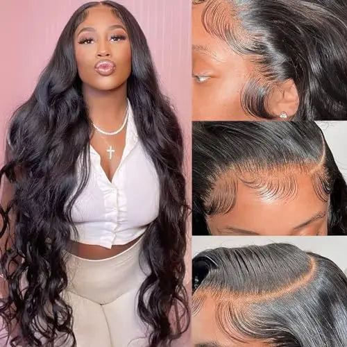 2025 New Arrival 14 Inch Natural Black Body Wave Pre-Plucked Human Hair Wig 13x4 HD Lace Front 180% Density Short Bob Wig