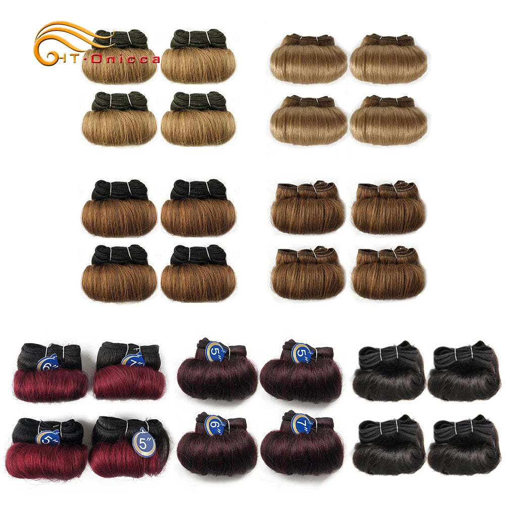 4Pcs/Lot Loose Wave Hair Extensions 100% Human Hair Bundles 1B 27 30 99J Burgundy Colored Indian Human Hair Weave Bundles