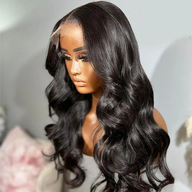 Human Hair13x4 Transparent Lace Full Frontal Wigs 100% Natural Human Hair 32 34 36 Inch  Raw Hair